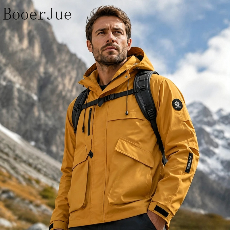 Outdoor Camping Jacket - 남성용 방수 하이킹 재킷 소프트쉘 후드