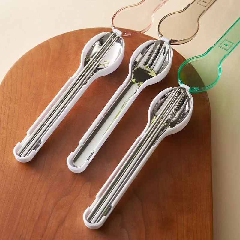 Outdoor Camping Kit - 휴대용 수저 세트 보관함 포함 캠핑
