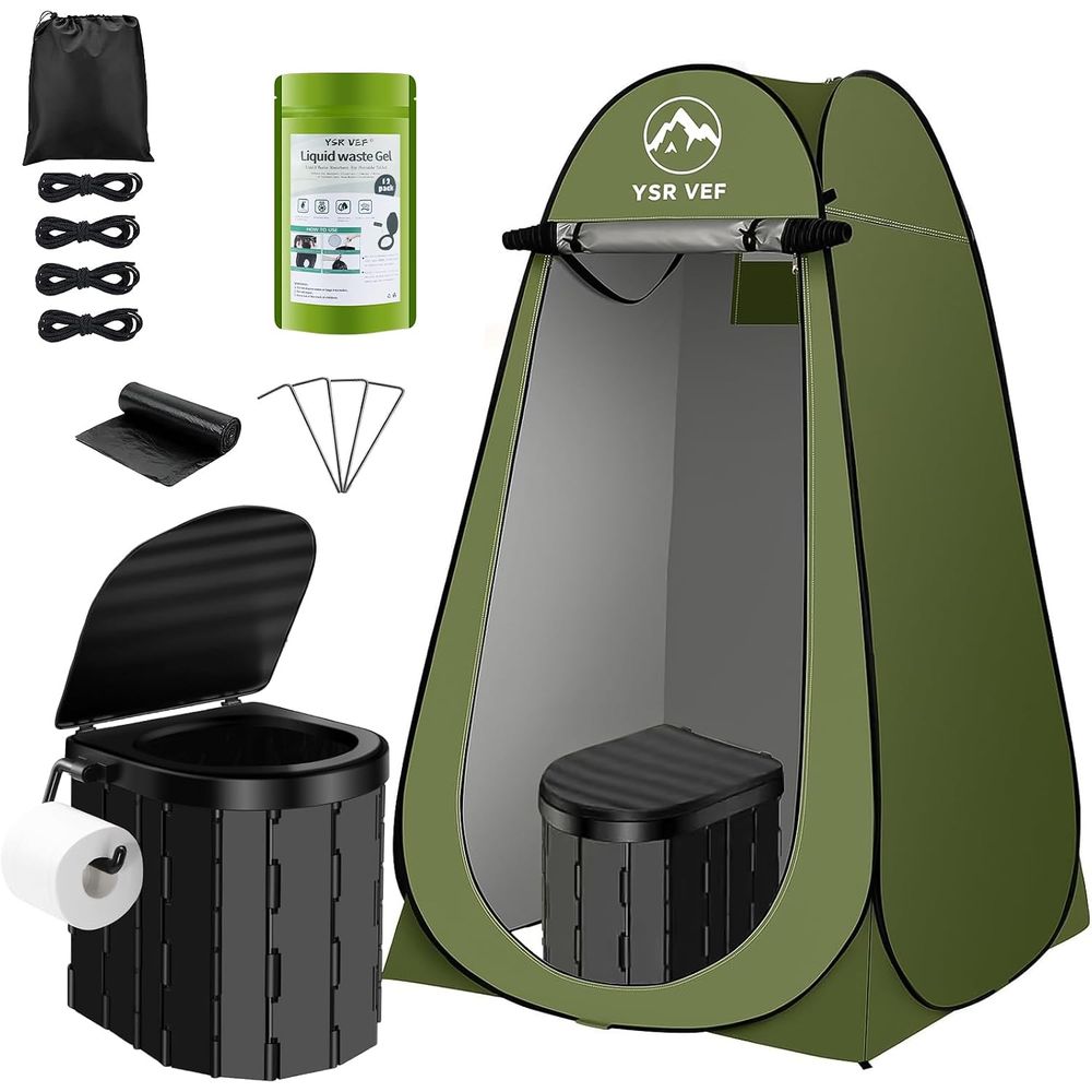 Outdoor Camping Kit - 휴대용 화장실 키트, 팝업식 개인 텐트와