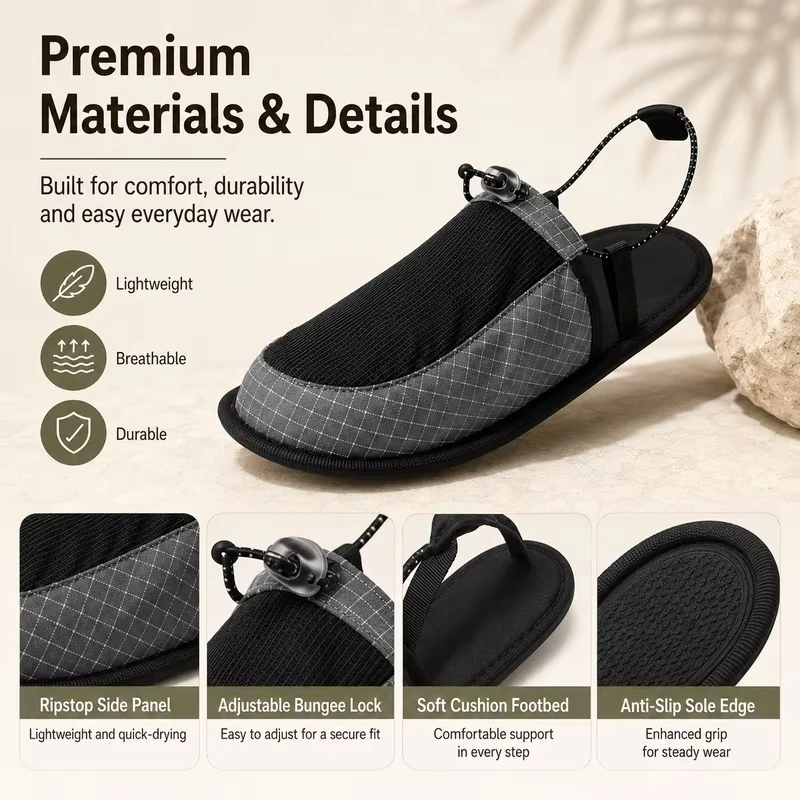 Outdoor Camping Slippers - 초경량 접이식 야외 캠핑 슬리퍼 남녀