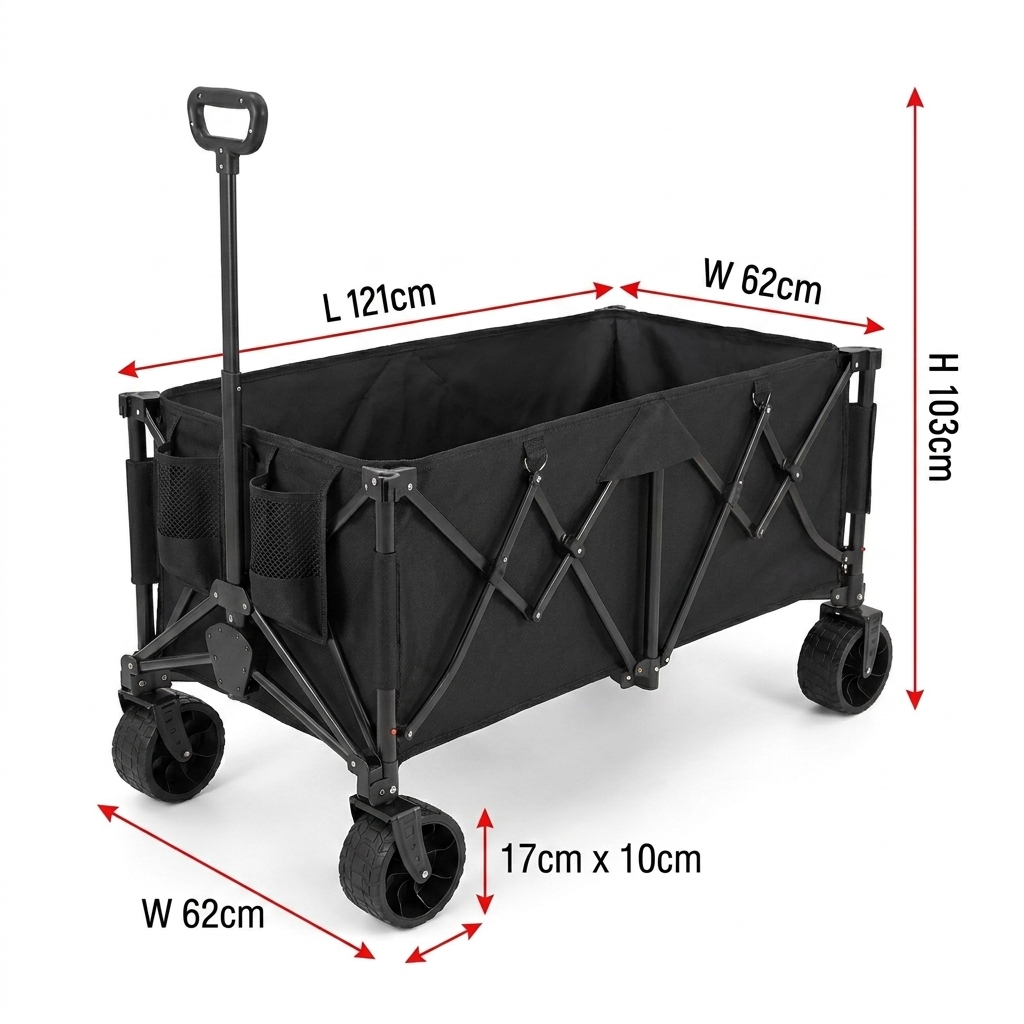 Outdoor Camping Table - 맞춤형 헤비듀티 접이식 웨건 카트, 260L