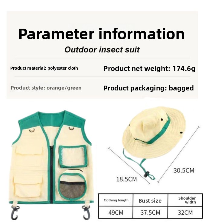 2Pcs 어린이 야외 모험 탐험가 의상 캠핑 조끼 모자 - Outdoor Camping Kids Activities 리뷰 및 가격