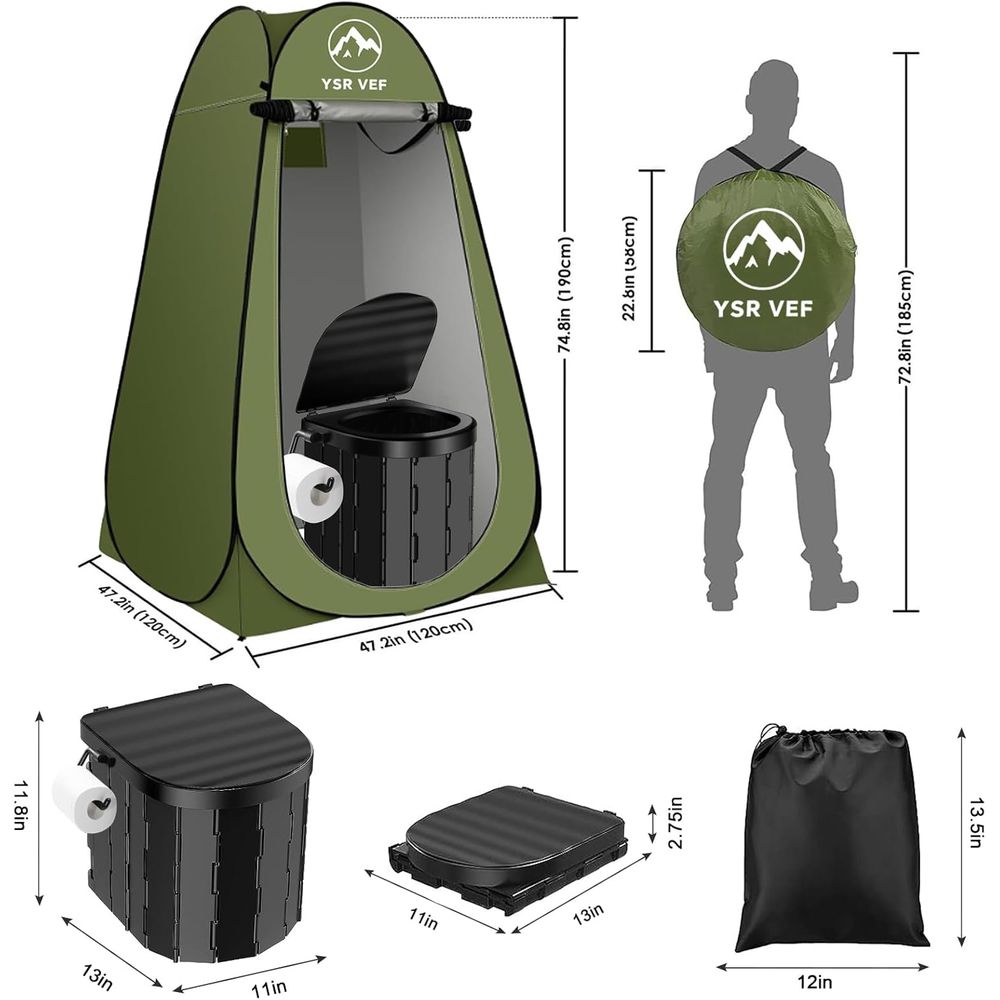 휴대용 화장실 키트, 팝업식 개인 텐트와 똥 젤 화장실 - Outdoor Camping Kit 리뷰 및 가격
