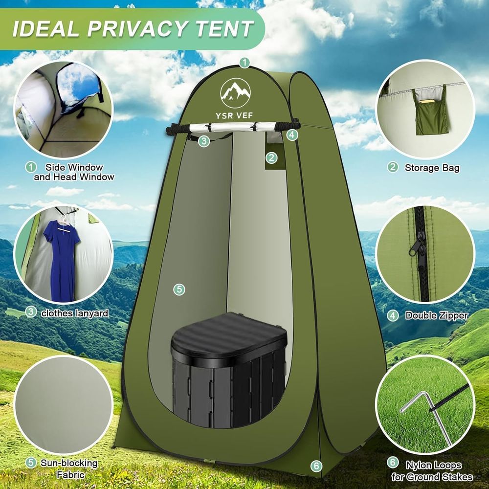 휴대용 화장실 키트, 팝업식 개인 텐트와 똥 젤 화장실 - Outdoor Camping Kit 리뷰 및 가격