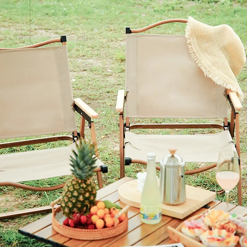 휴대용 캠핑 의자, 알루미늄 합금 목재 그레인 접이식  - Outdoor Camping Recliner Chairs 리뷰 및 가격