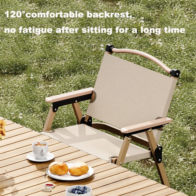 휴대용 캠핑 의자, 알루미늄 합금 목재 그레인 접이식  - Outdoor Camping Recliner Chairs 리뷰 및 가격
