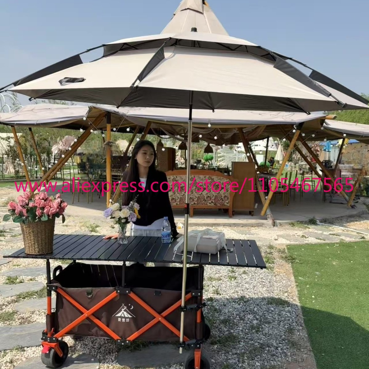 1개 캠핑카용 대형 접이식 트롤리 야외 캠핑용 우산 리 - Outdoor Camping Table 리뷰 및 가격