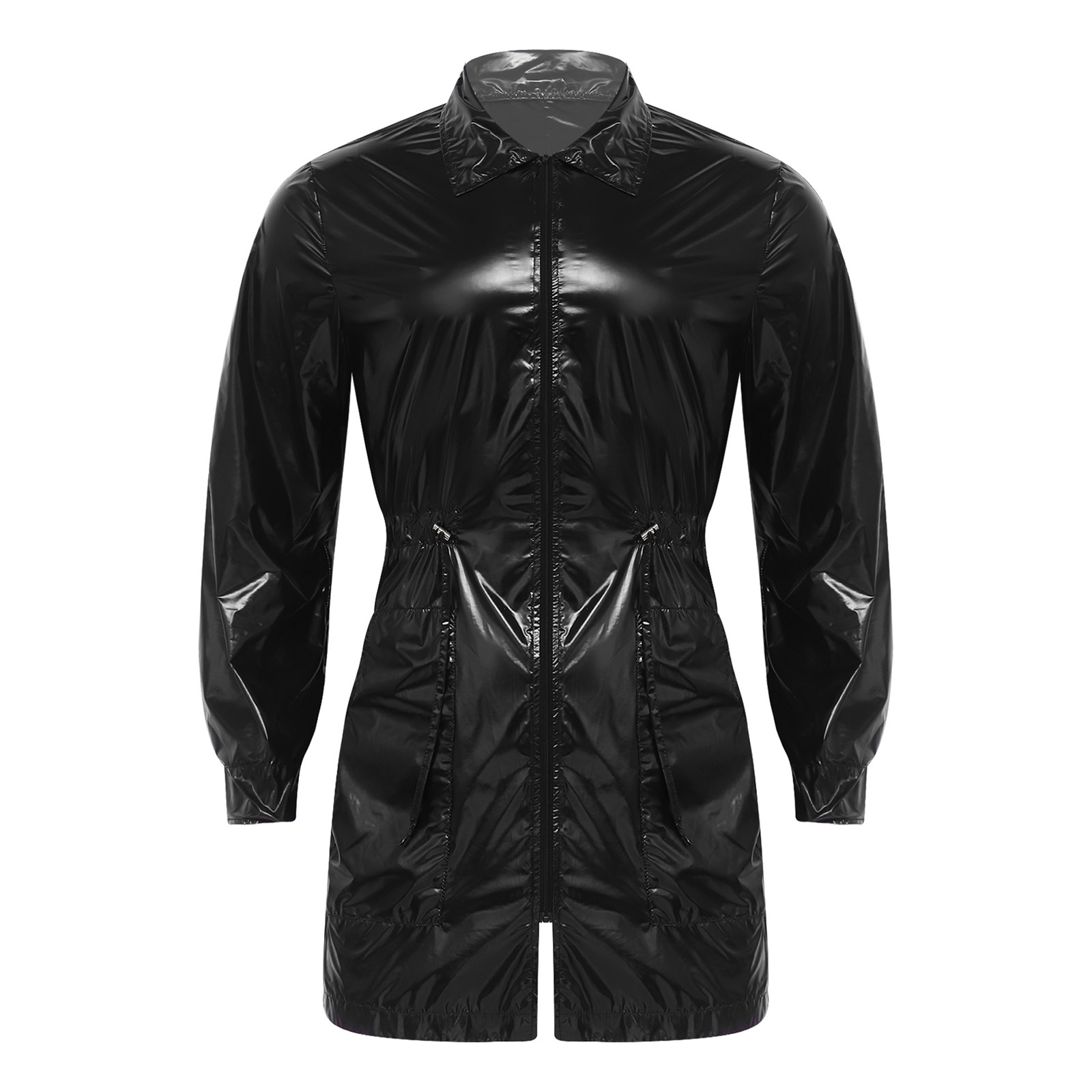 남성용 방수 레인 재킷 코트 포켓 긴소매 앞 지퍼 롱  - Outdoor Camping Jacket 리뷰 및 가격