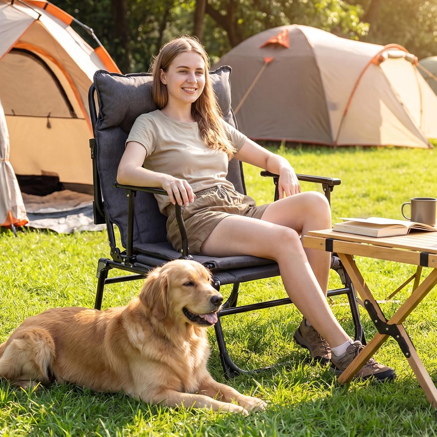 접이식 파티오 라운지 의자 2개 세트, 조절 가능한 리 - Outdoor Camping Recliner Chairs 리뷰 및 가격