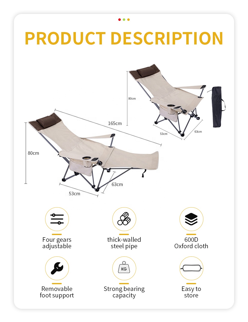 휴대용 접이식 리클라이닝 의자, 가볍고 조절 가능한 야 - Outdoor Camping Recliner Chairs 리뷰 및 가격