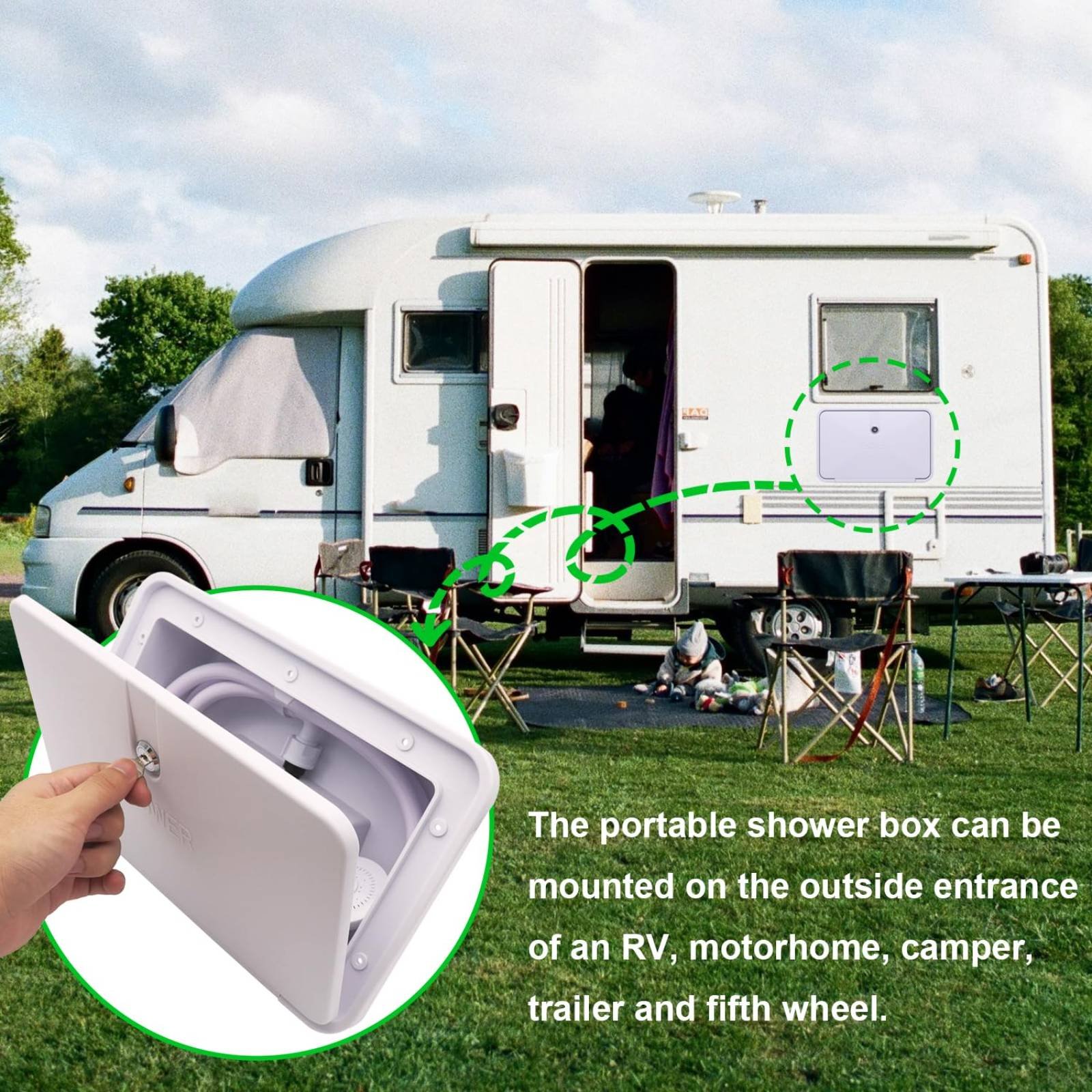 RV 외부 샤워 박스 소형 RV 야외 샤워 키트 캠핑  - Outdoor Camping Kit 리뷰 및 가격