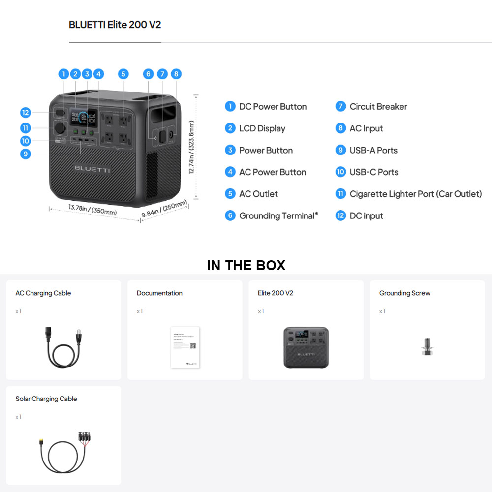 【리뉴얼】BLUETTI Elite 200 V2 휴대용  - Outdoor Camping Kit 리뷰 및 가격