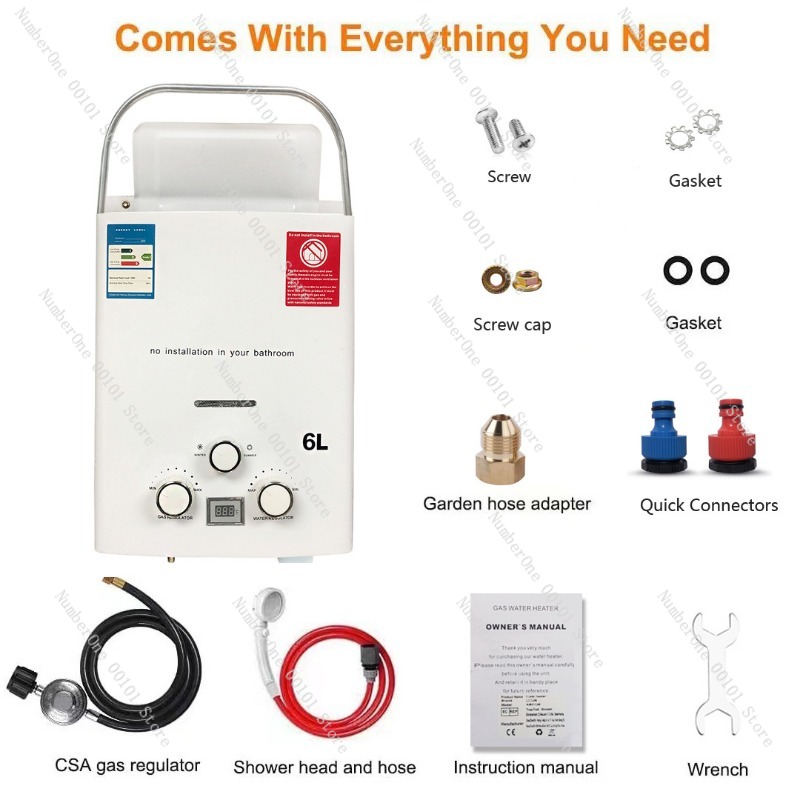프로판 LPG 가스 무탱크 온수기 6L 야외 캠핑용 즉 - Outdoor Camping Hot Water Heater 리뷰 및 가격