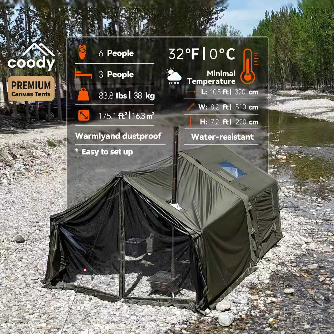 8.0+ 프레임형 포이어 에어 텐트-아미 그린 젤트 글 - Camping Zelt Outdoor 리뷰 및 가격